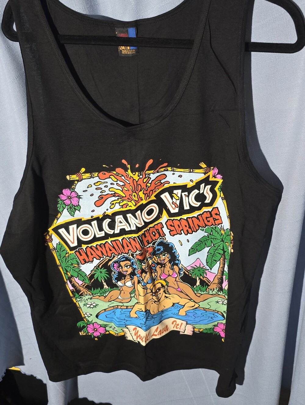 Volcano Vic's Hawaiian Hot Springs Graphic Tank - Black